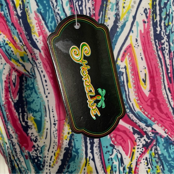 Shoreline Sleeveless Dress Small Bright Abstract Silver Metallic NWT Coverup - Picture 6 of 12